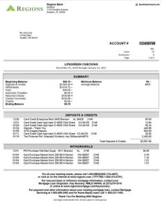 Regions bank statement PDF